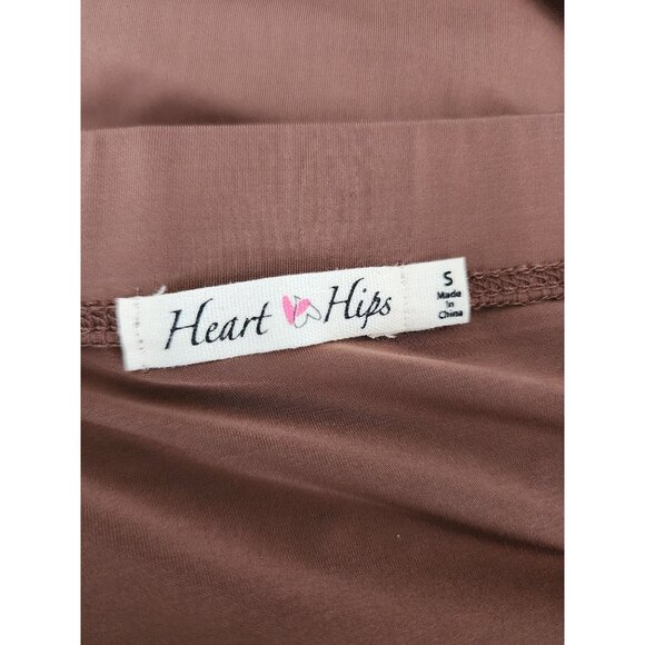 Heart Hips brown ruched side midi pencil skirt S - Picture 4 of 5
